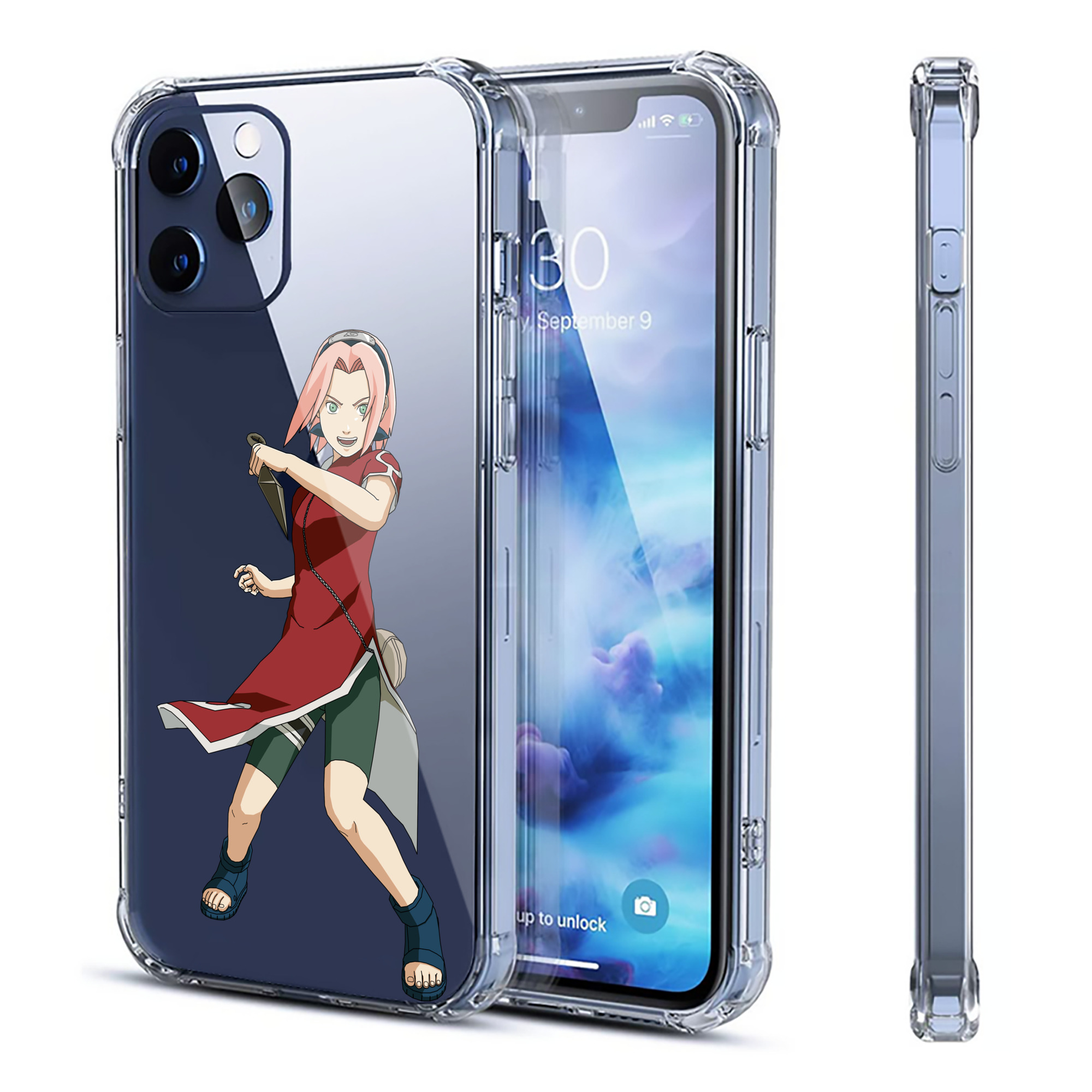 （画像用） NARUTO -ナルト- 春野サクラ Haruno Sakura 【iPhone 12シリーズ対応】透明スマホケース（クリアソフトケース）